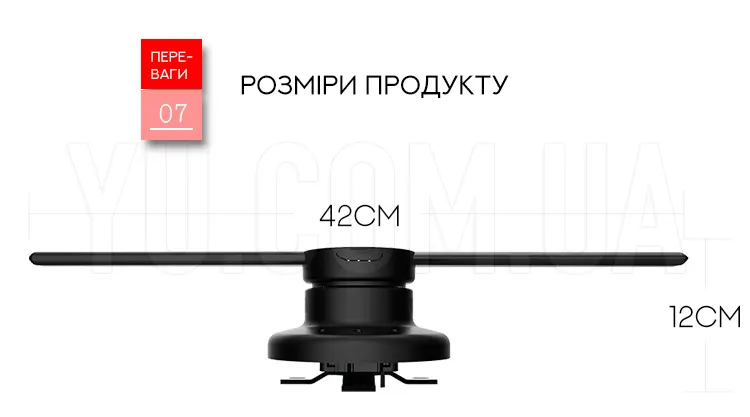 LED голографический 3D проектор 42 CM US F3 SD/ISO WIFI